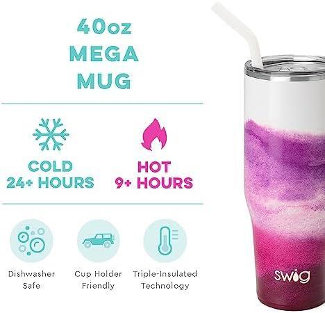 Hot Pink Mega Mug (40oz), Swig Life